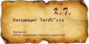 Kerpmayer Terézia névjegykártya